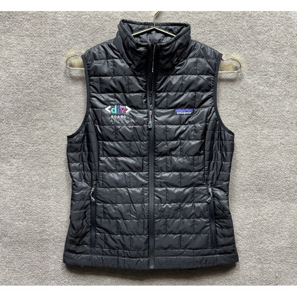Patagonia Nano Puff Vest Womens Small Black Full Zip Mock Neck NWOT Hiking Camp